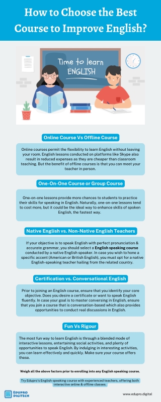 How to Choose the Best Course to Improve English?