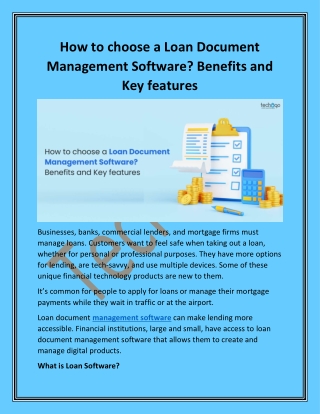 How to choose a Loan Document Management Software