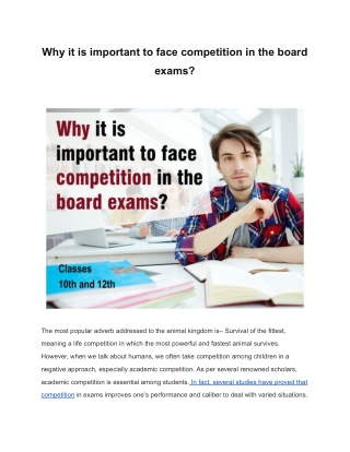 Why it is important to face competition in the board exams?