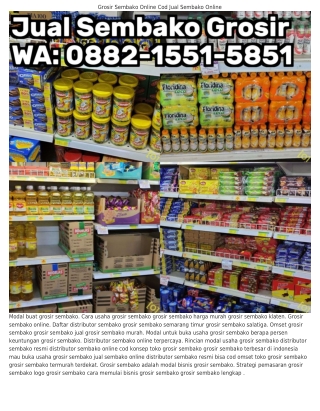 0882~I55I~585I (WA) Usaha Grosir Sembako Grosir Sembako Jogja Murah