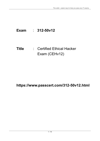 Ec-council Certified Ethical Hacker (CEHv12) 312-50v12 Dumps