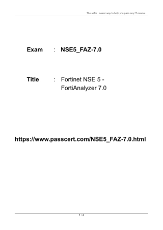 Fortinet NSE 5 - FortiAnalyzer 7.0 NSE5_FAZ-7.0 Dumps