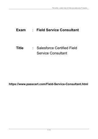 Salesforce Certified Field Service Consultant Dumps