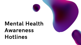 Mental Health Awareness Hotlines