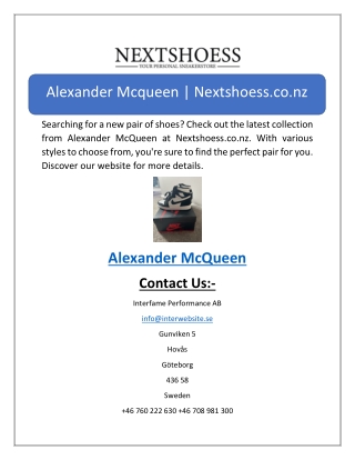 Alexander Mcqueen | Nextshoess.co.nz