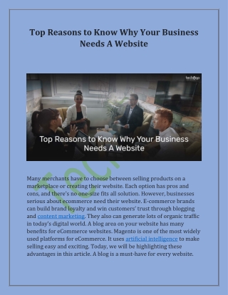 Top Reasons to Know Why Your Business Needs A Website