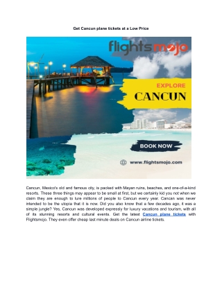 Book Cancun plane tickets