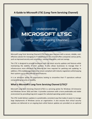 A Guide to Microsoft LTSC (Long-Term Servicing Channel)