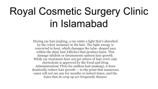 Royal Cosmetic Surgery Clinic in Islamabad