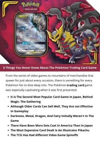 6 Things You Never Knew About The Pokémon Trading Card Game