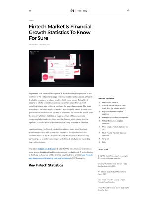 Fintech Market & Financial Growth Statistics To Know For Sure