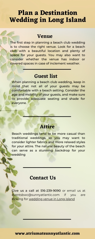 Plan a Destination Wedding in Long Island