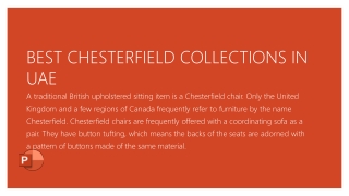 BEST CHESTERFIELD COLLECTIONS IN UAE