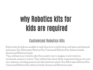 Customized Robotics Kits,