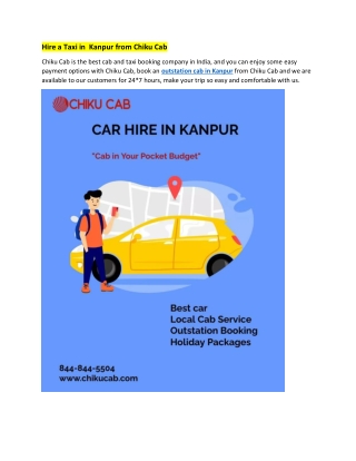 Hire a Taxi in  Kanpur from Chiku Cab
