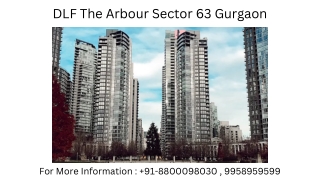 DLF The Arbour New Residential In Sector 63, DLF The Arbour in Sector 63 Booking