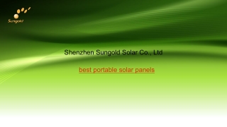 Best Portable Solar Panels | Sungoldsolar.us