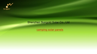 Camping Solar Panels | Sungoldsolar.us