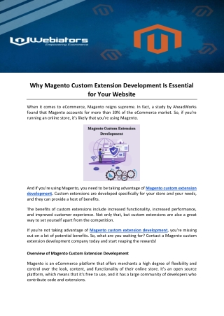 Why Magento Custom Extension Development Is Essential for Your Website