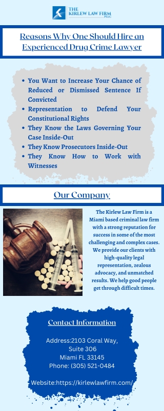 Reasons Why One Should Hire an Experienced Drug Crime Lawyer