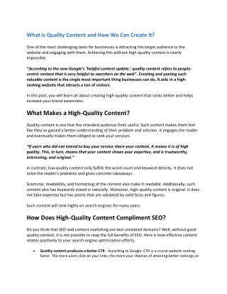How to Create Quality Content for Target Audiences?