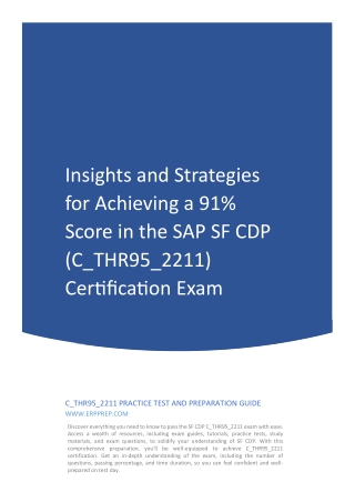 Comprehensive Guide to Passing the SAP SF CDP C_THR95_2211 Certification Exam