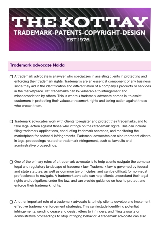 Trademark advocate Noida | The Kottay