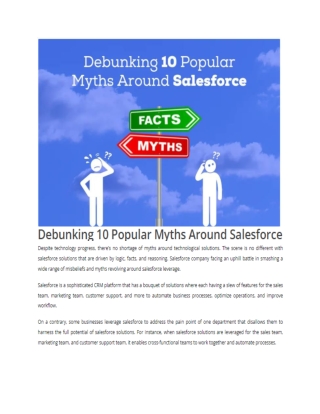 Debunking10 Popular Myths Around Salesforce