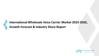 International Wholesale Voice Carrier Market: Regional Trend & Growth Forecast T
