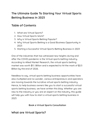 34 The ultimate guide to start your virtual sports betting business in 2023