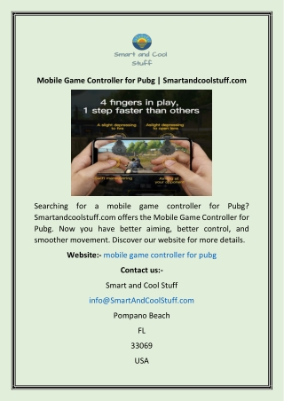 Mobile Game Controller for Pubg  Smartandcoolstuff