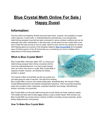 Blue Crystal Meth Online For Sale _ Happy Dusst