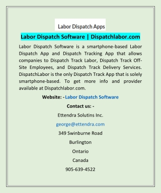 Labor Dispatch Software | Dispatchlabor.com