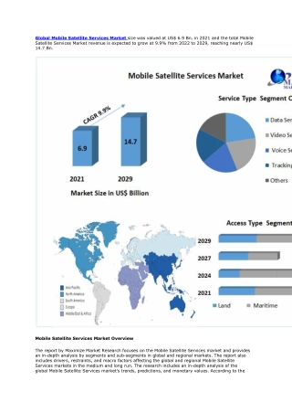 Mobile Satellite Services MarketGrowth, Size, Share, Opportunities, Industry Ana