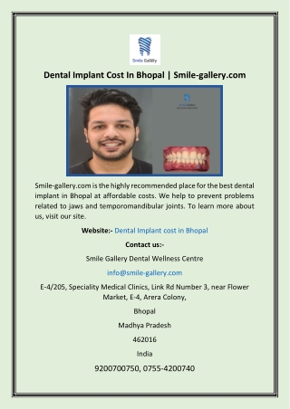 Dental Implant Cost In Bhopal  Smile-gallery