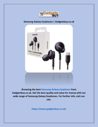 Samsung Galaxy Earphones | Gadgetsbuy.co.uk