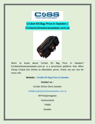 Cricket Kit Bag Price in Sweden | Cricketonlinestoresweden.com.se