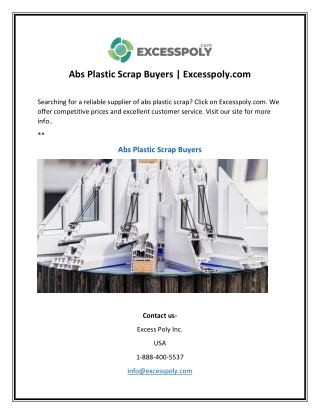 Abs Plastic Scrap Buyers  Excesspoly.com
