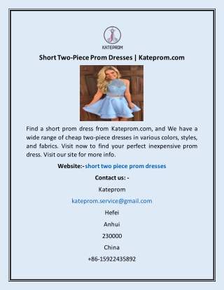 Short Two Piece Prom Dresses | Kateprom.com