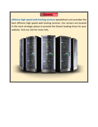 Offshore High Speed Web Hosting Services  Speedehost.com