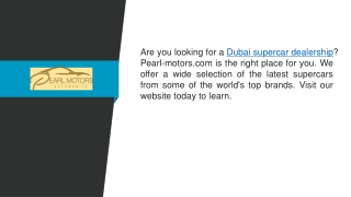 Dubai Supercar Dealership  Pearl-motors.com