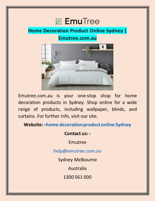 Home Decoration Product Online Sydney | Emutree.com.au