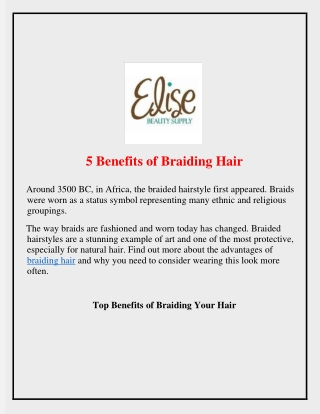 5 Benefits of Braiding Hair