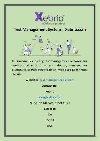 Test Management System  Xebrio