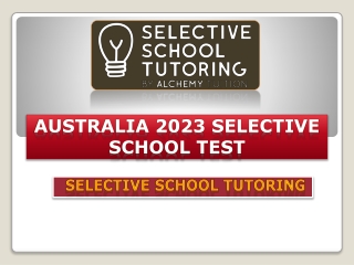 Australia 2023 Selective School Test