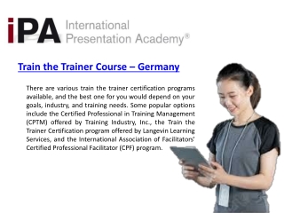 Find Best Train the Trainer Course – Germany