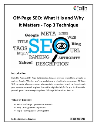 Off-Page SEO What It Is and Why It Matters - Top 3 Technique