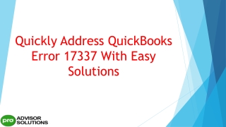 The most useful methods to resolve QuickBooks Error 17337