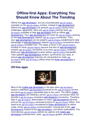Offline-first Apps Everything You Should Know About The Trending