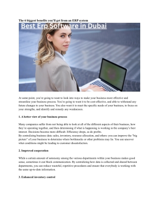 Best Erp Software in Dubai